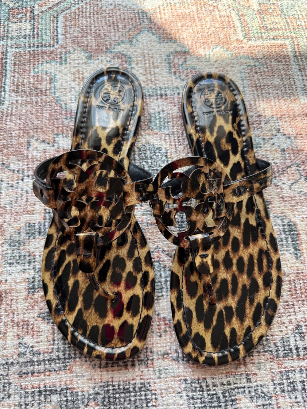 Tory Burch Leopard Print Women's Slide Sandals - Brown